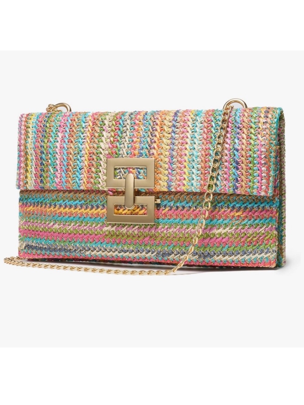🆕 - Woven Raffia Boho Crossbody/Shoulder/Clutch Bag-Multi Color
